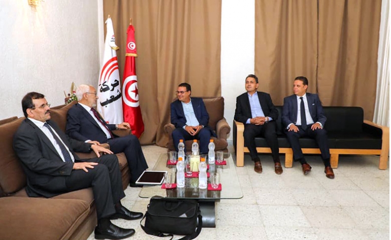 الغنوشي في مقر حركة الشعب