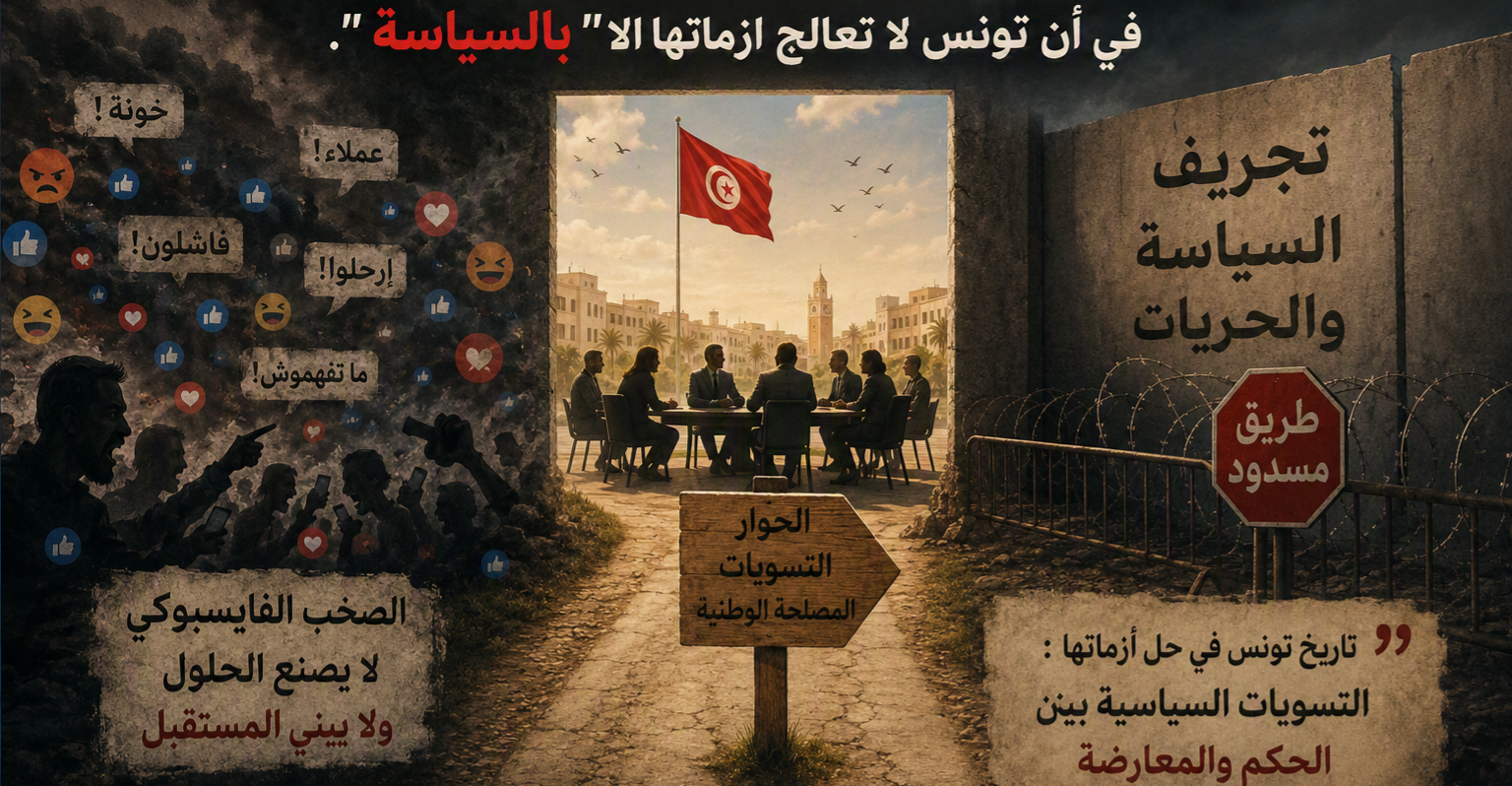 في أن تونس لا تعالج ازماتها الا " بالسياسة " 